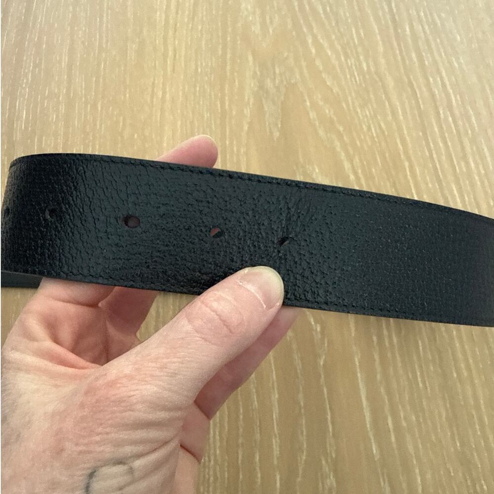 Gucci Belt GG Marmont Leather Black Antique Silver - Picture 5 of 5